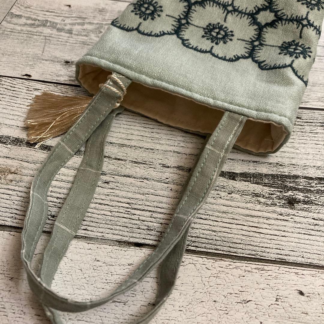 ハンドメイド　小さなバケツみたいな手提げ　バッグ　ミナペルホネン　アネモネ使用