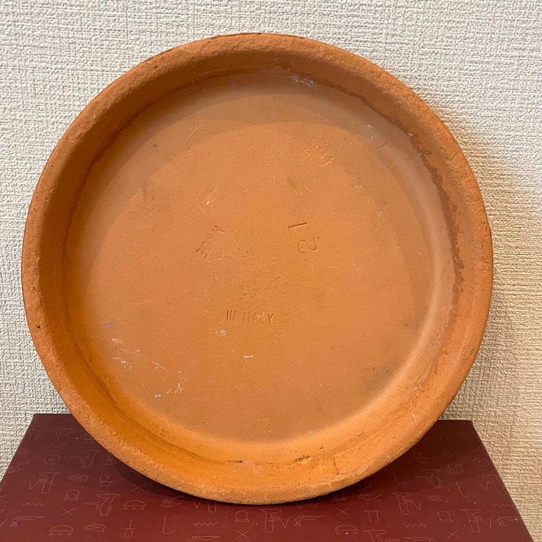 沖縄県西表島「青烽窯」の陶土製シーサー＆イタリア製の陶器受け皿＆貝殻付き