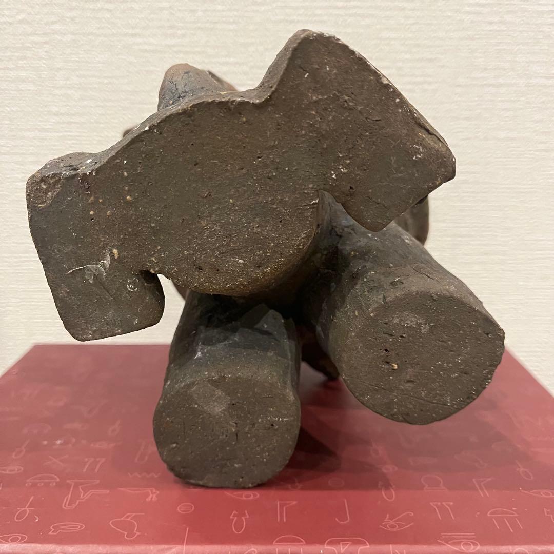 沖縄県西表島「青烽窯」の陶土製シーサー＆イタリア製の陶器受け皿＆貝殻付き