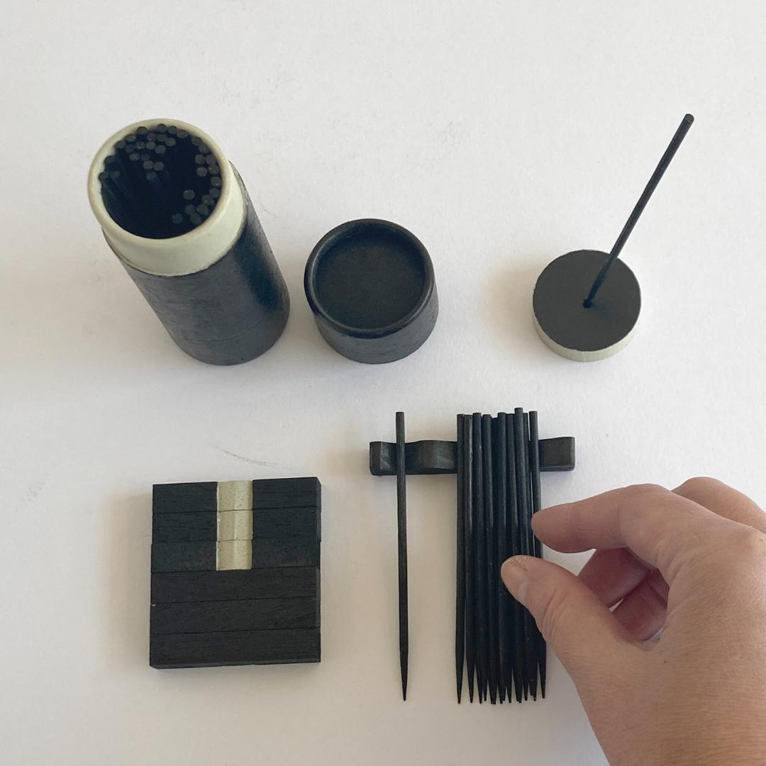 観象ミニ易入門セットblack／筮竹・算木・筮筒・太極・ケロク器