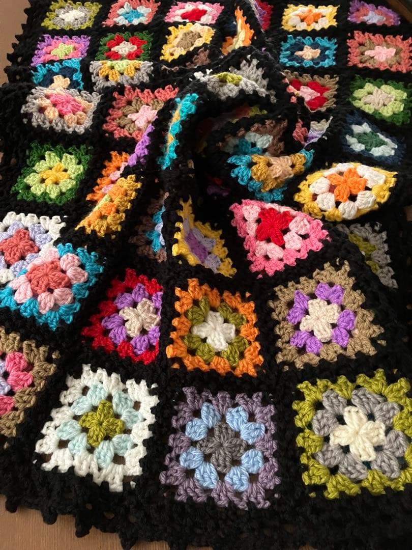 手編みブランケット　マルチカバー