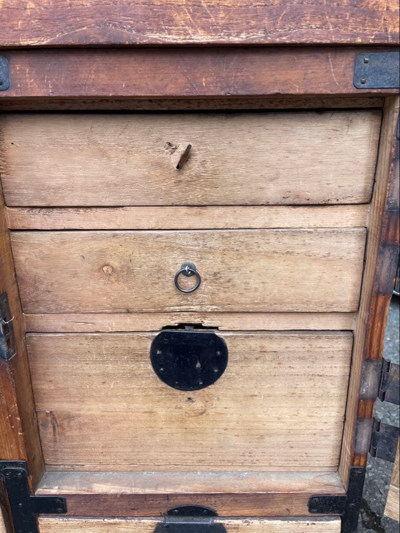 ヴィンテージ　昭和レトロ　木製和風チェスト 8引き出し