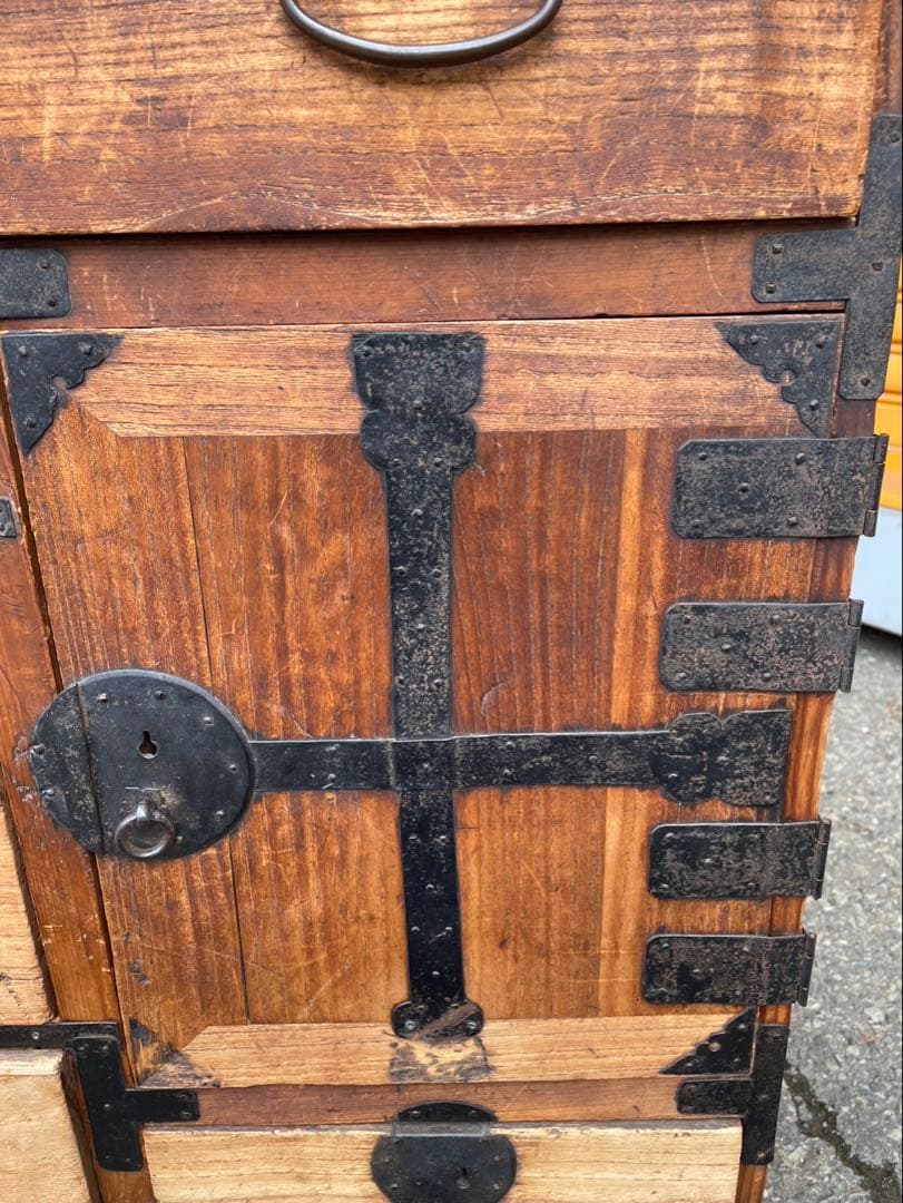 ヴィンテージ　昭和レトロ　木製和風チェスト 8引き出し