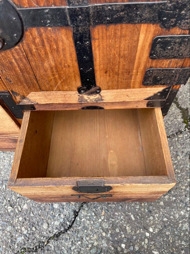 ヴィンテージ　昭和レトロ　木製和風チェスト 8引き出し