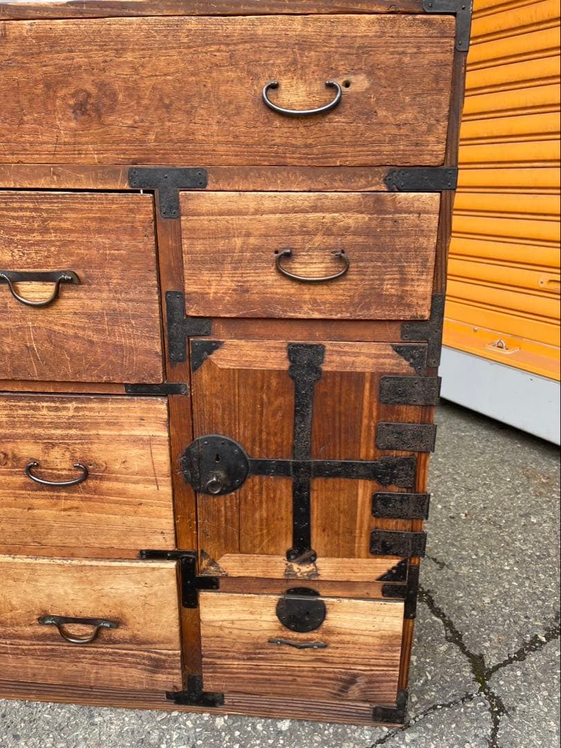 ヴィンテージ　昭和レトロ　木製和風チェスト 8引き出し