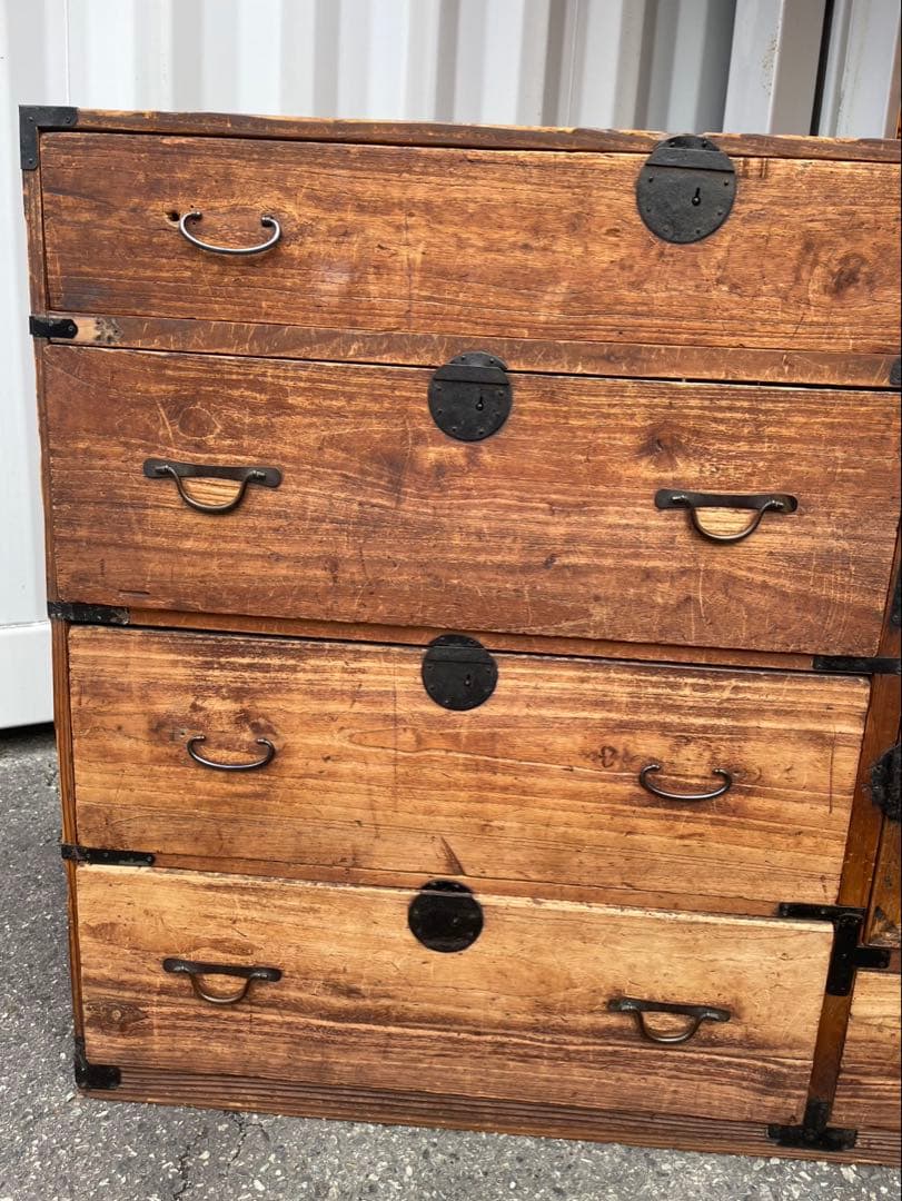 ヴィンテージ　昭和レトロ　木製和風チェスト 8引き出し