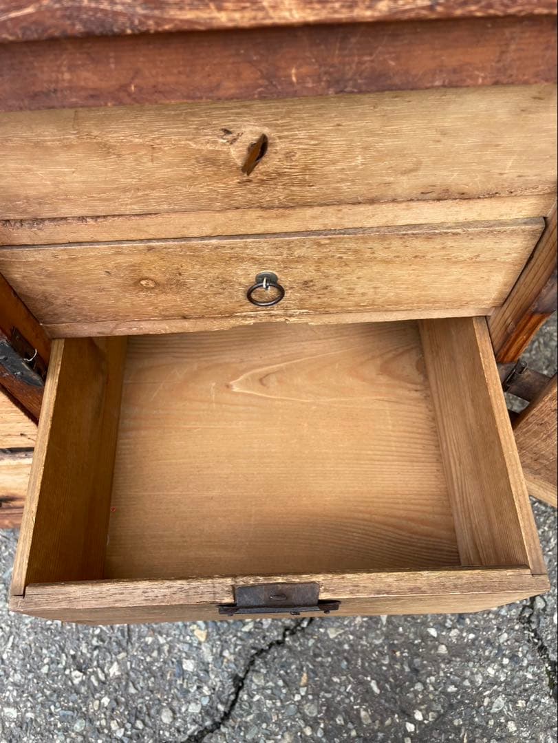 ヴィンテージ　昭和レトロ　木製和風チェスト 8引き出し