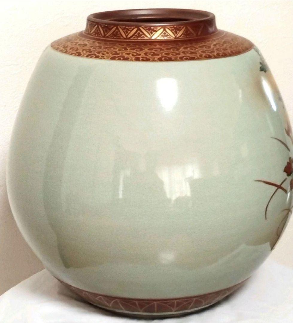 【美品】九谷焼　仙春作　花瓶　特大　10号　花鳥図柄