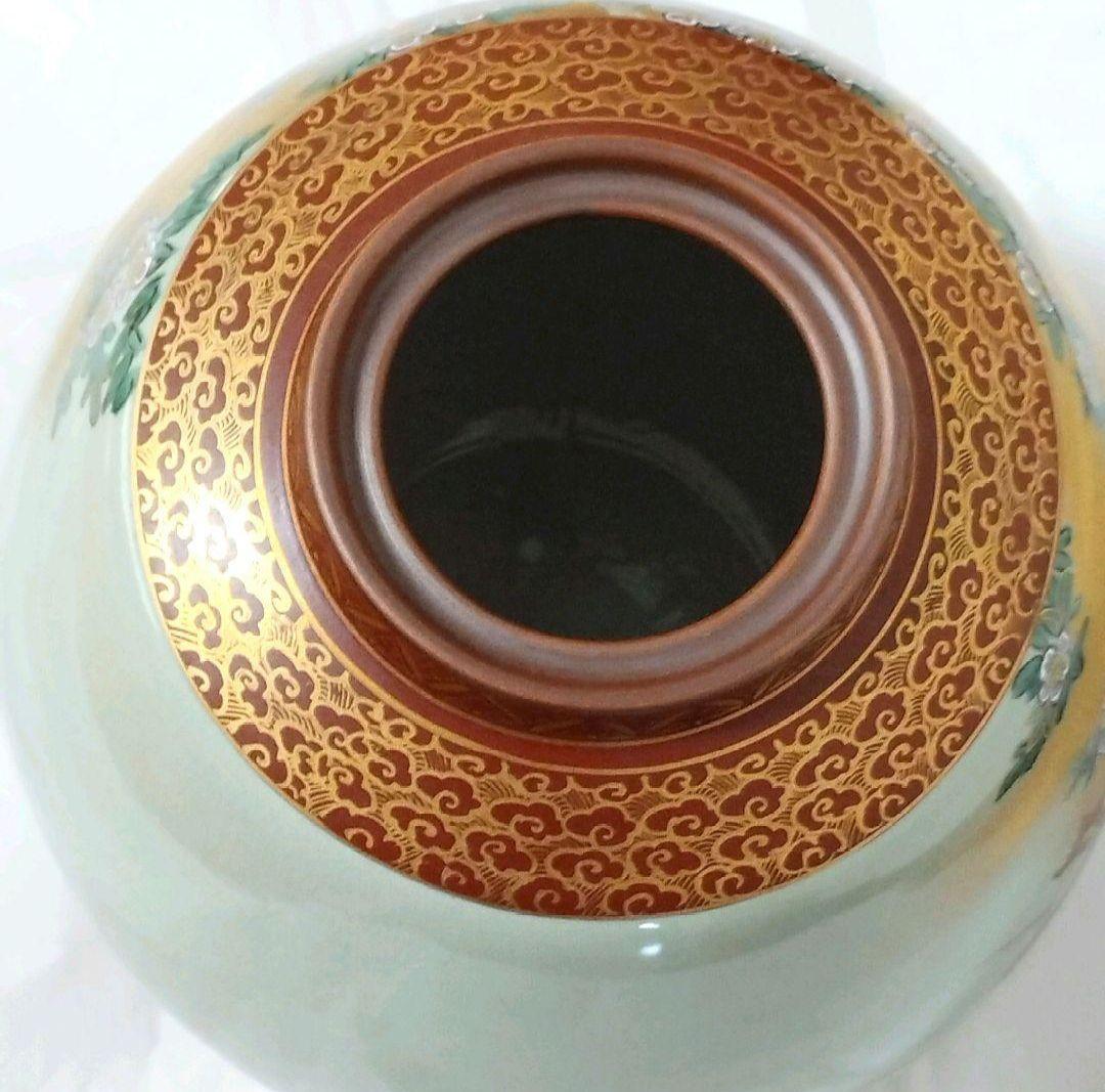 【美品】九谷焼　仙春作　花瓶　特大　10号　花鳥図柄