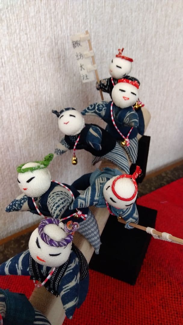 諏訪大社　御柱祭　木落し　藍染古布