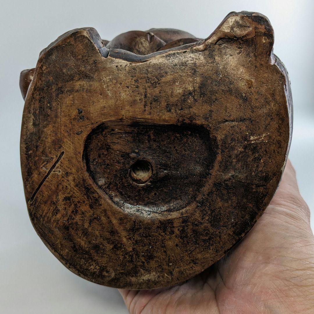 藤原龍湖 備前焼 布袋尊像 置物 七福神 縁起物 工芸品 開運招福 金運 財運