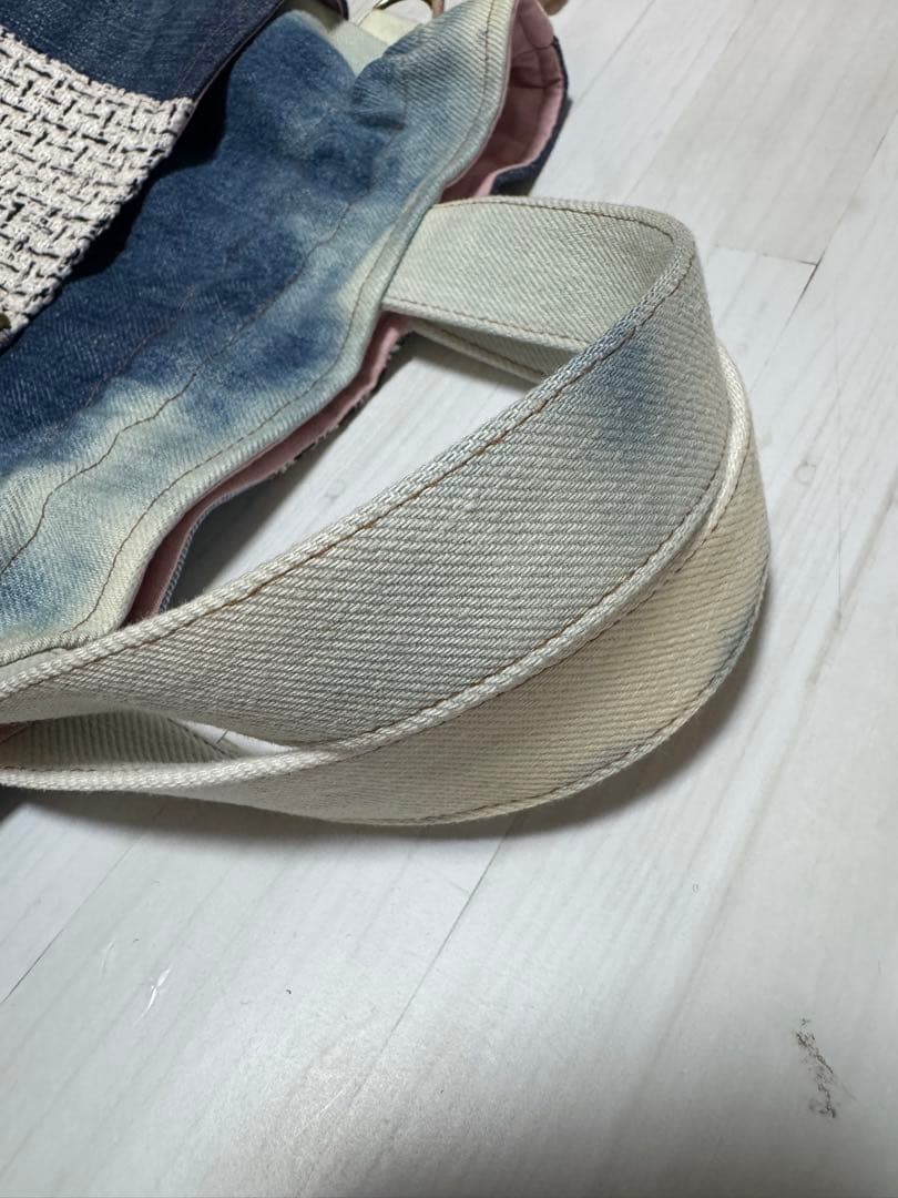 コロ葱(マロ)様　ハンドメイド　デニムリメイク　巾着トートバッグ