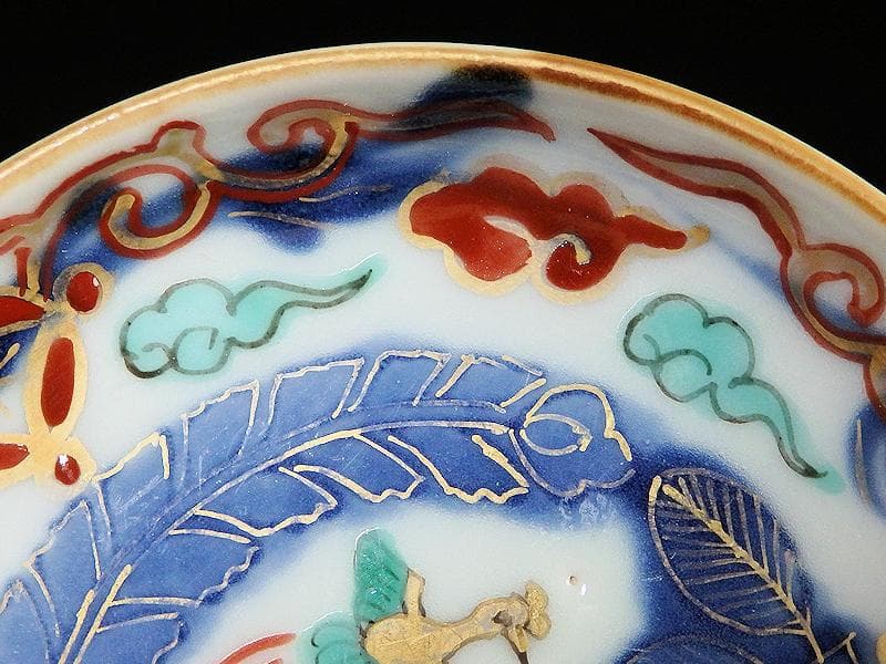 古伊万里　色絵　鳳凰に芭蕉葉の図　手塩皿　５枚　C193AS-VVu