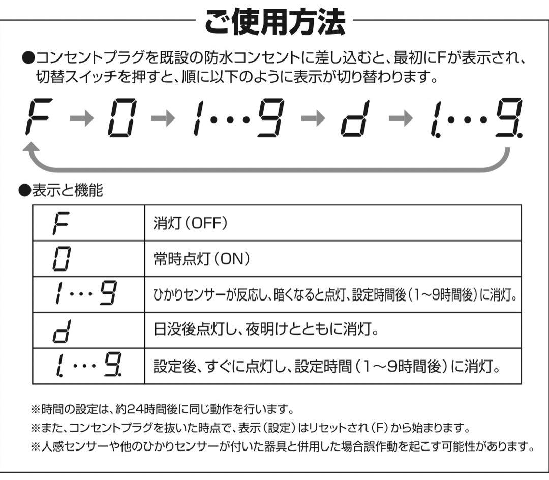 タカショー 100Vデジタルタイマー センサータイマー QGL-01T