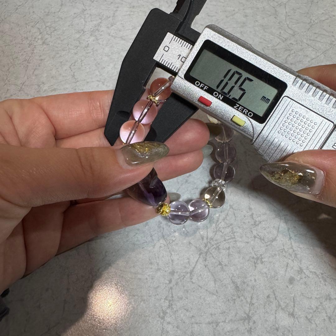 セール　天然石　ハンドメイドブレス　アメトリン　ハート　オールアメトリン