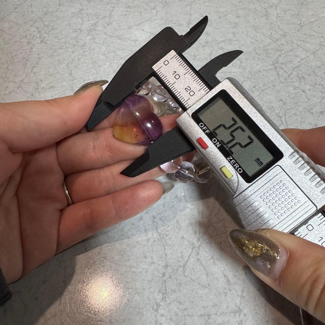 セール　天然石　ハンドメイドブレス　アメトリン　ハート　オールアメトリン