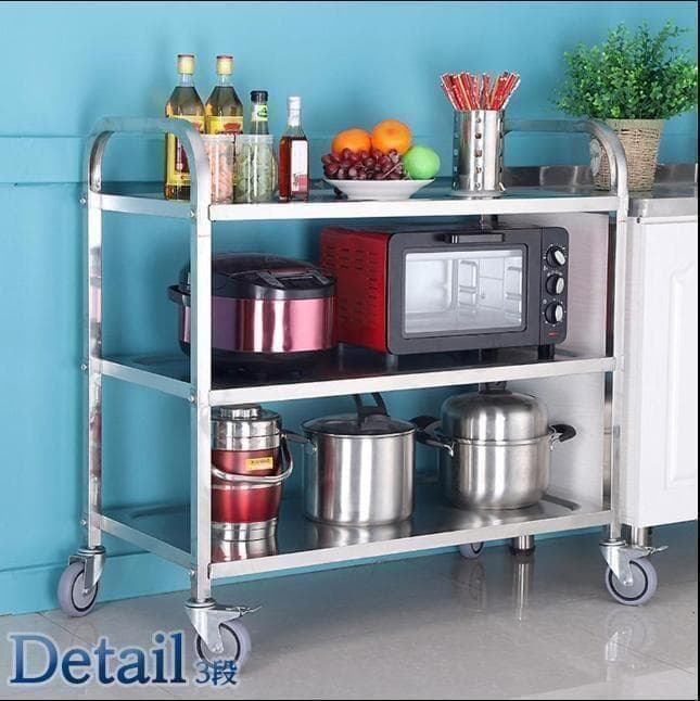 ステンレスワゴン 3段 キャスター付き キッチンワゴン 90cm 業務用 飲食店