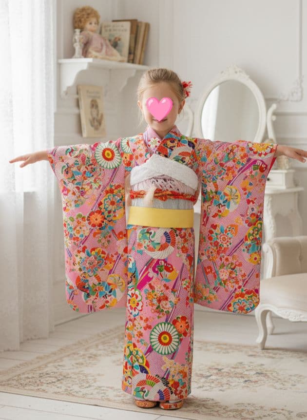 アンティークピンクの着物単品
