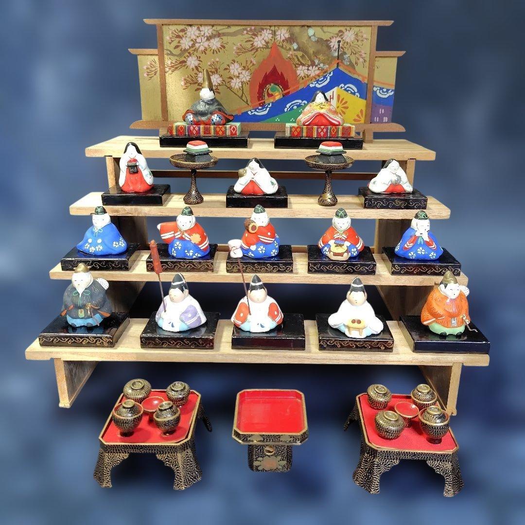 【古い】ミニチュア雛人形セット( 土人形)