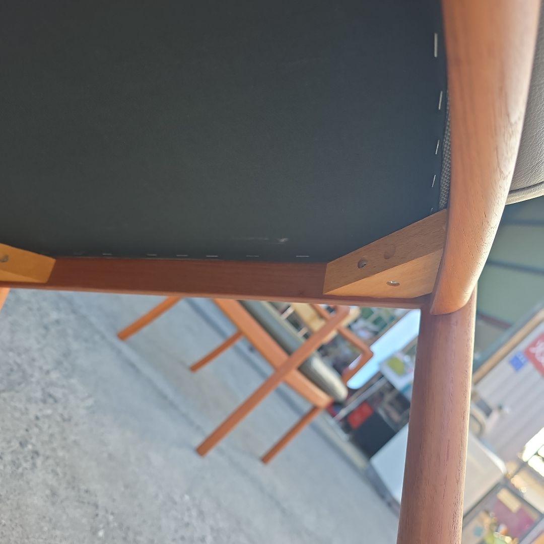 ナ*ニ様 日田工芸 ヴィンテージ チーク無垢材×本革 アームチェア ダイニング