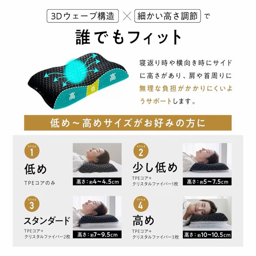 ヒツジのいらない枕 テンセル枕カバー付 丸洗いOK 低め枕 ファイバー枕 通気性