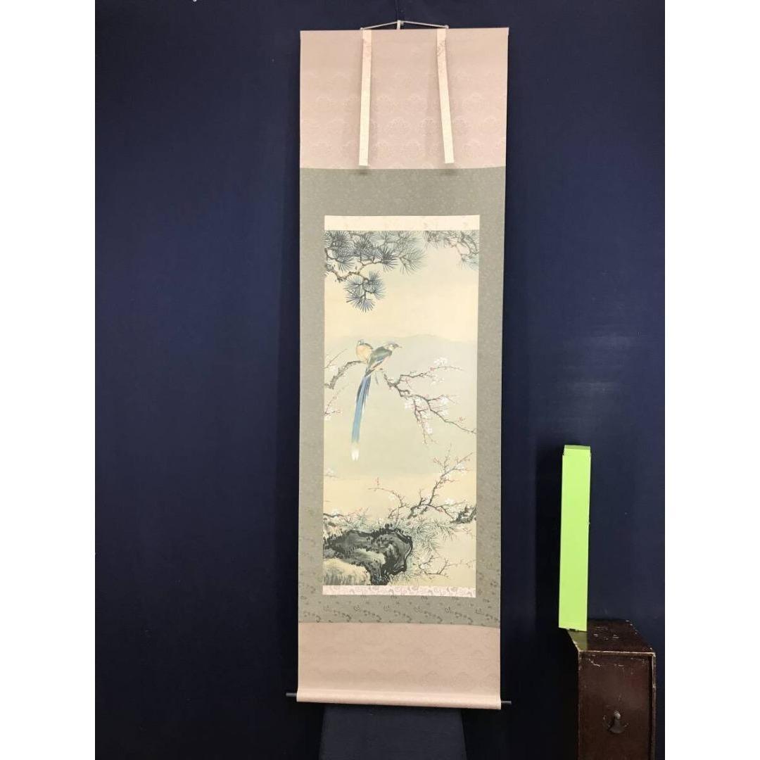 複製/作者不詳/花鳥図/掛軸☆宝船☆AK-225