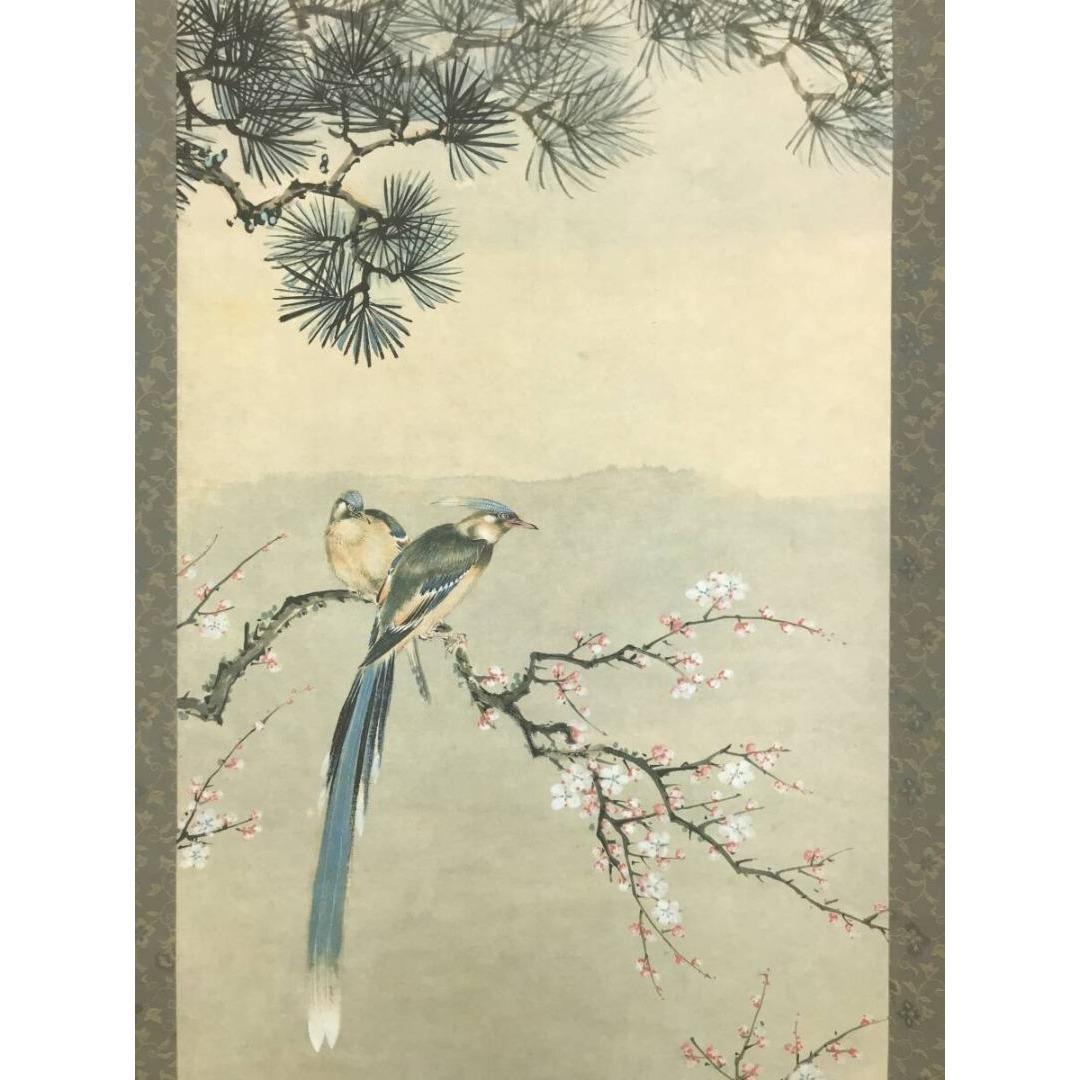 複製/作者不詳/花鳥図/掛軸☆宝船☆AK-225