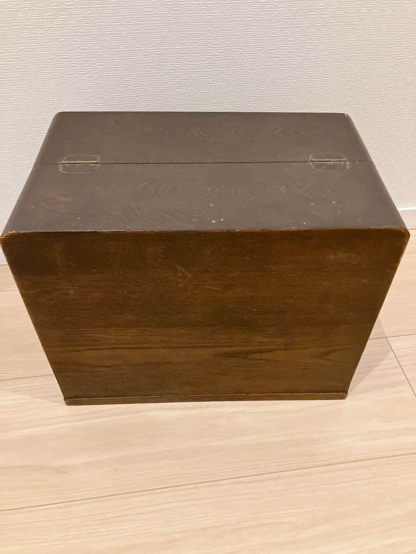 【昭和レトロ】天然木 針箱 裁縫箱 アンティーク 古道具 小物入れ 5杯