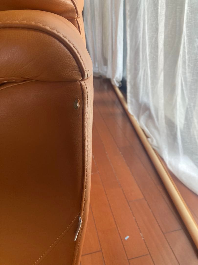LURKEY　ラルーキー　キャメル色レザー3人掛けソファ