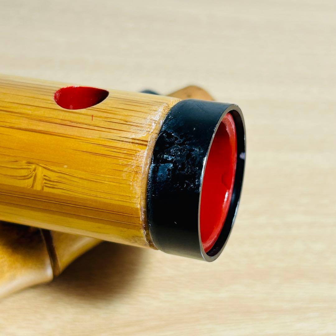 【現状品】胡蝶宝 尺八 合竹 曲管 節あり 焼印あり 琴古流 1.8尺