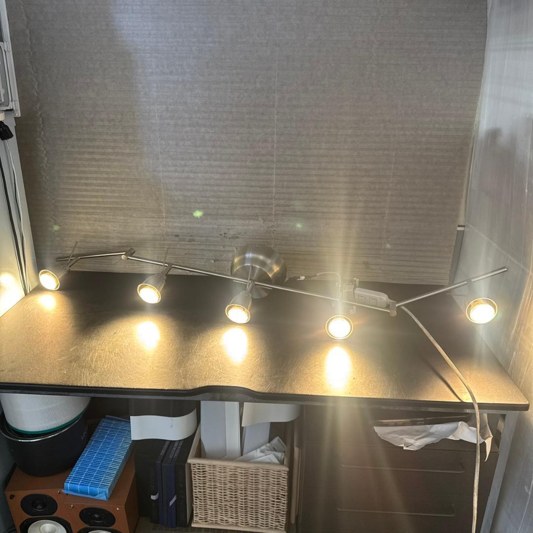 ☆IKEA　バロメーテル　シーリングトラック スポットライト5個　天井照明