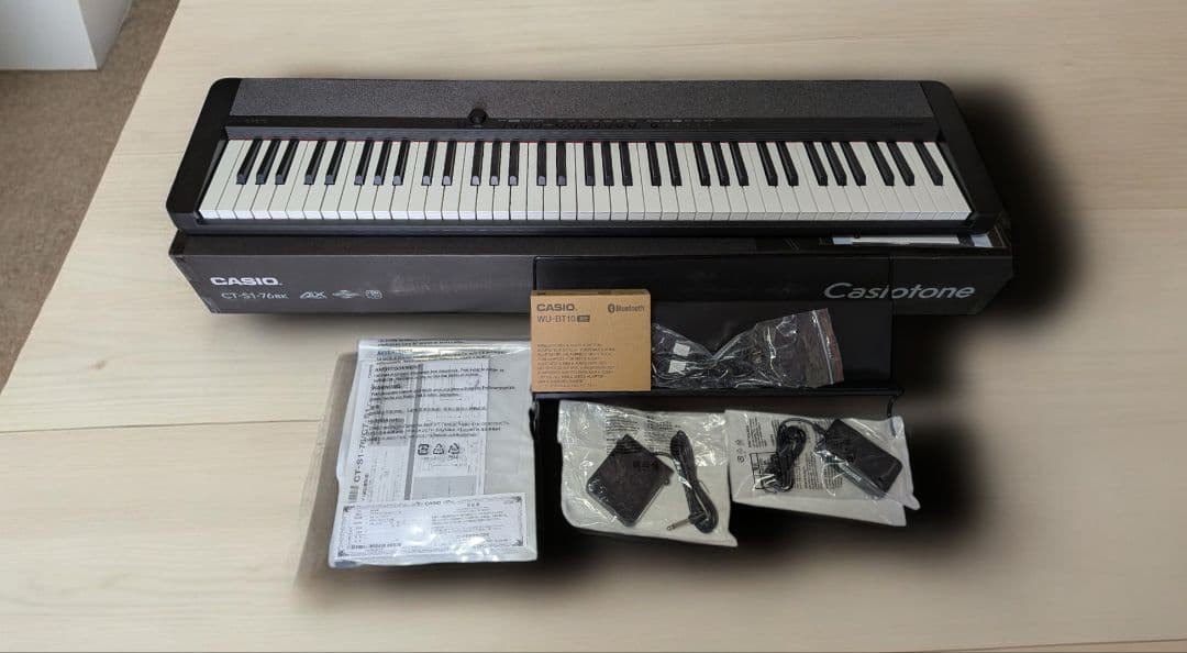 美品　CASIO カシオトーン CT-S1-76BK　キーボード 76鍵　ペダル