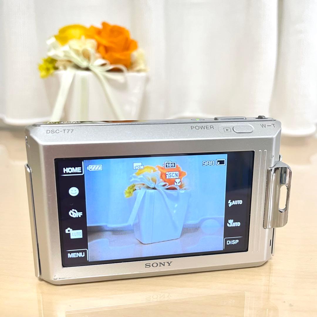 SONY Cyber-shot DSC-T77 サイバーショット　シルバー 薄型