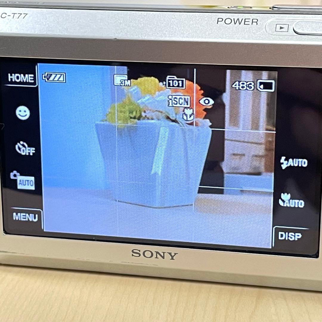 SONY Cyber-shot DSC-T77 サイバーショット　シルバー 薄型
