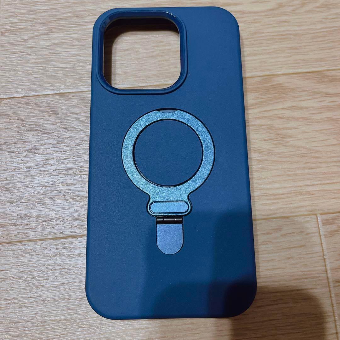 ❤️新品・未使用❤️iPhone15 pro スマホケース　紺色　リング