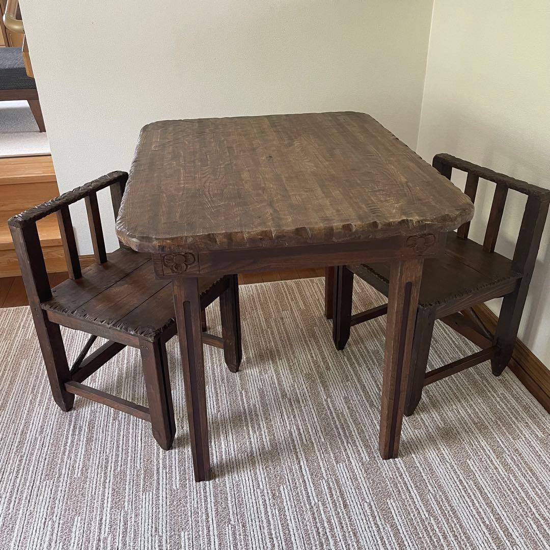 エスニック椅子　アジアン椅子　アジアンチェア　2脚セット2人掛けダイニング