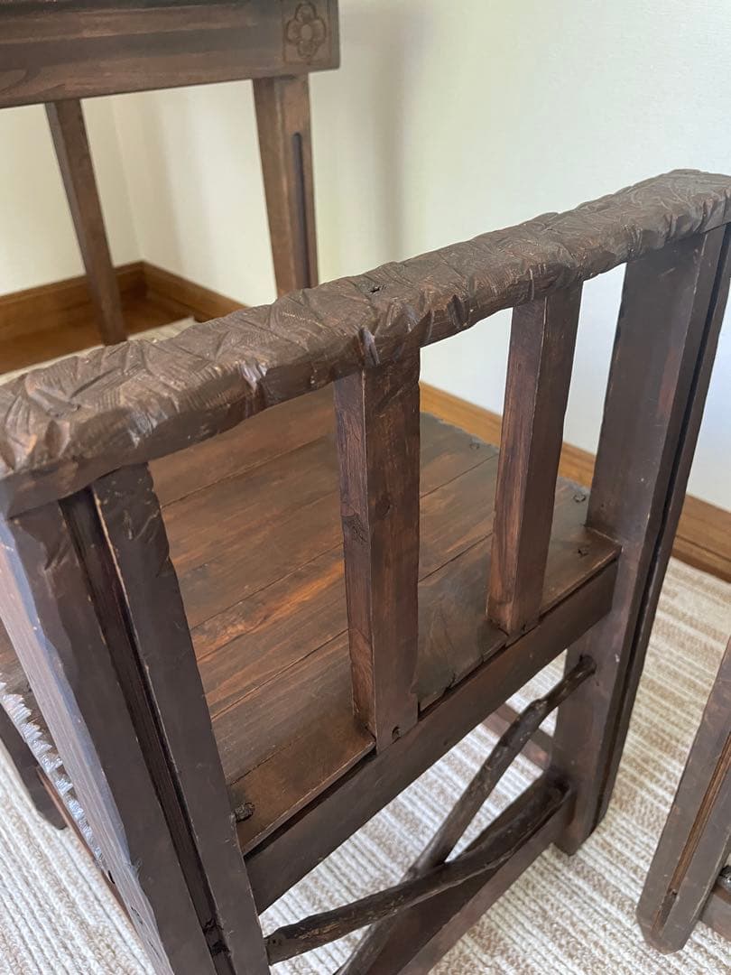 エスニック椅子　アジアン椅子　アジアンチェア　2脚セット2人掛けダイニング