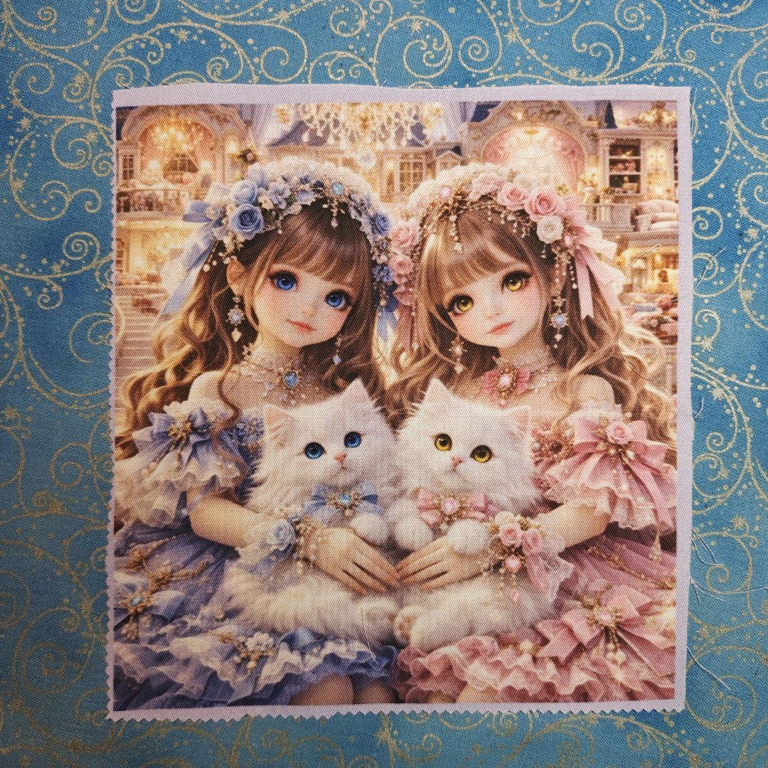 トイプーママ　ハンカチ　ねこちゃん柄ハンドメイド2/15
