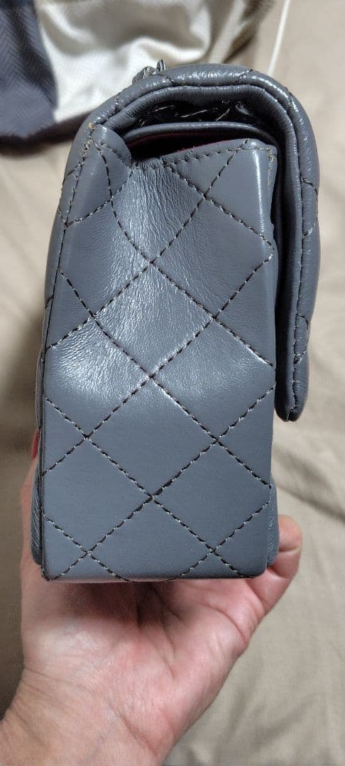 ‪♡CHANEL‪♡ グレー キルティング フラップバッグ✨美品✨