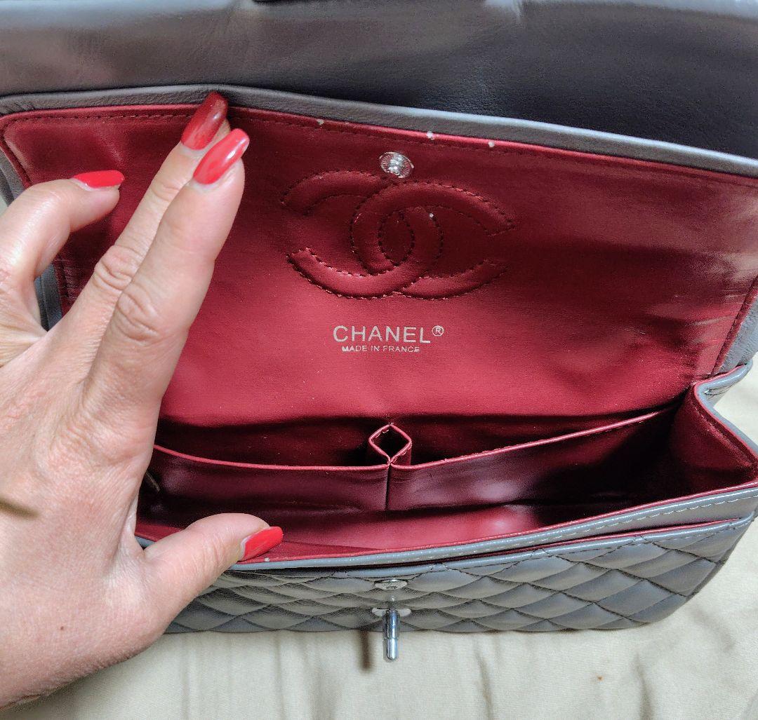 ‪♡CHANEL‪♡ グレー キルティング フラップバッグ✨美品✨