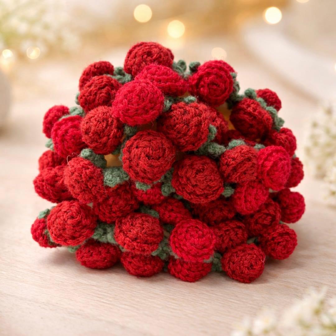 花束ブランケット グラデーション ハンドメイド バラ かぎ針編み