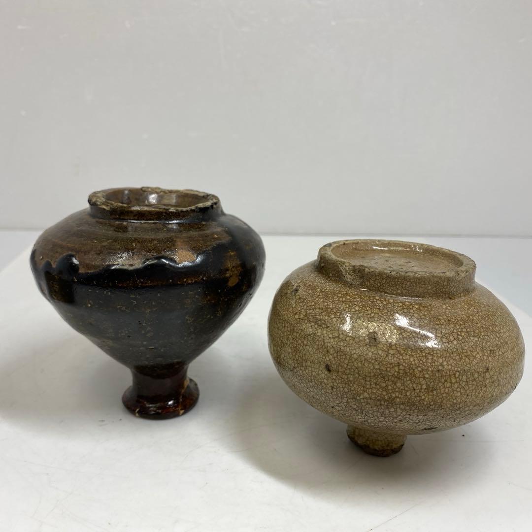 約300〜400年前　古唐津　黒高麗　高麗青磁　油壺5点　東さ7-0616②