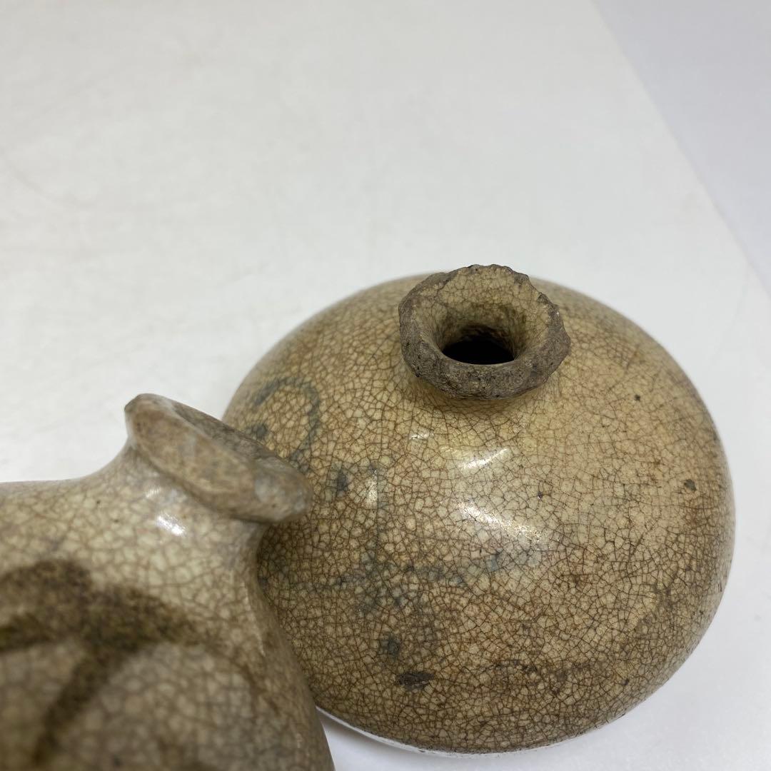 約300〜400年前　古唐津　黒高麗　高麗青磁　油壺5点　東さ7-0616②