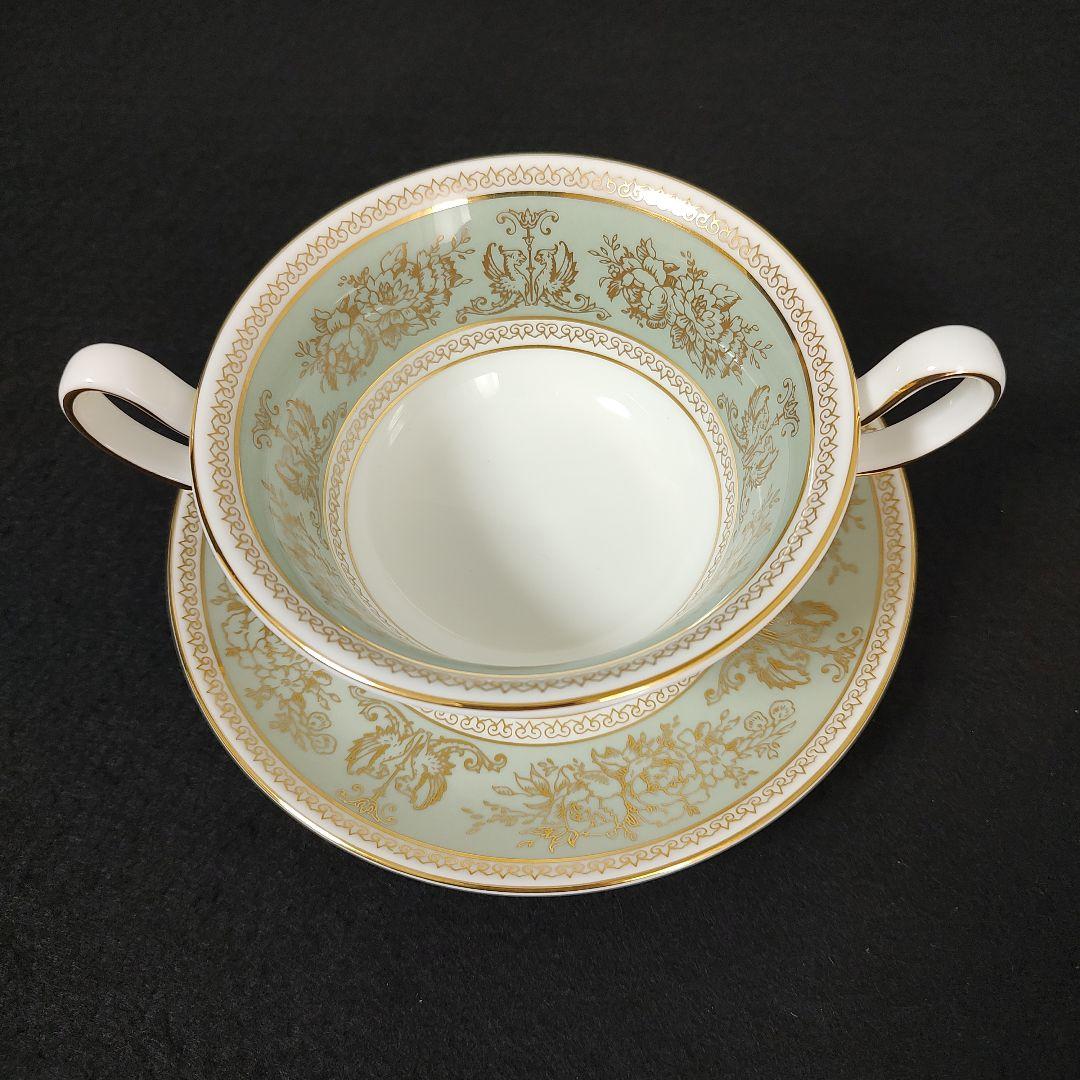 ウェッジウッド　コロンビアセージグリーン　スープカップ＆ソーサー