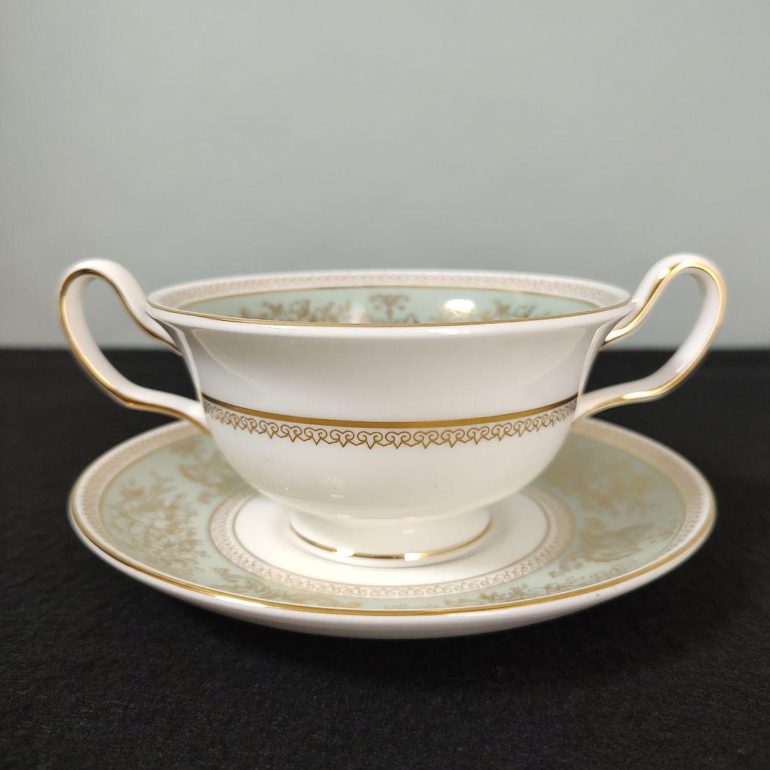 ウェッジウッド　コロンビアセージグリーン　スープカップ＆ソーサー