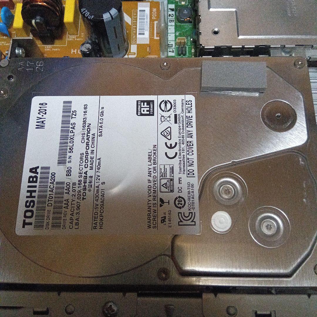 SHARP AQUOS BD-W510 HDD新同品2TB増量交換