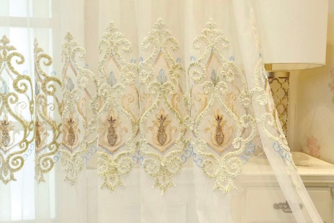 おしゃれ ミラーレースカーテン オーダーカーテン ヨーロッパ風 刺繍 カーテン