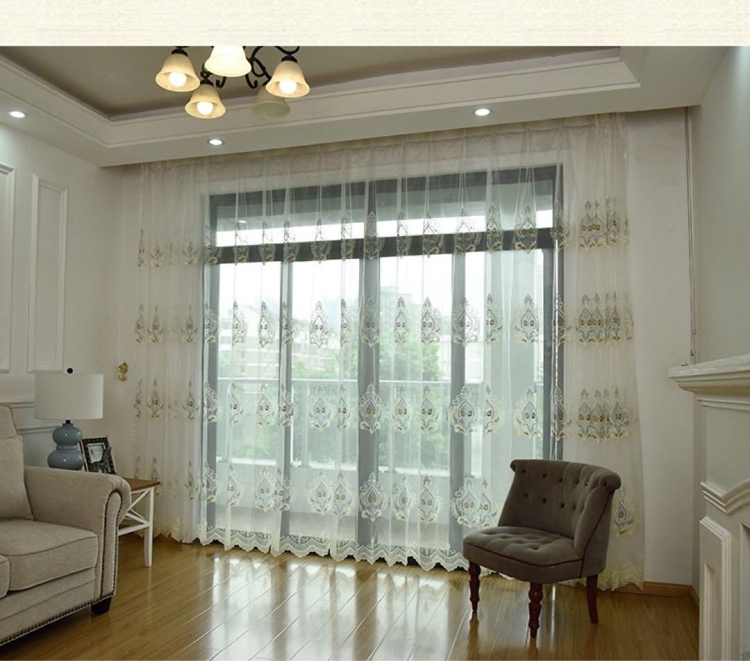 おしゃれ ミラーレースカーテン オーダーカーテン ヨーロッパ風 刺繍 カーテン