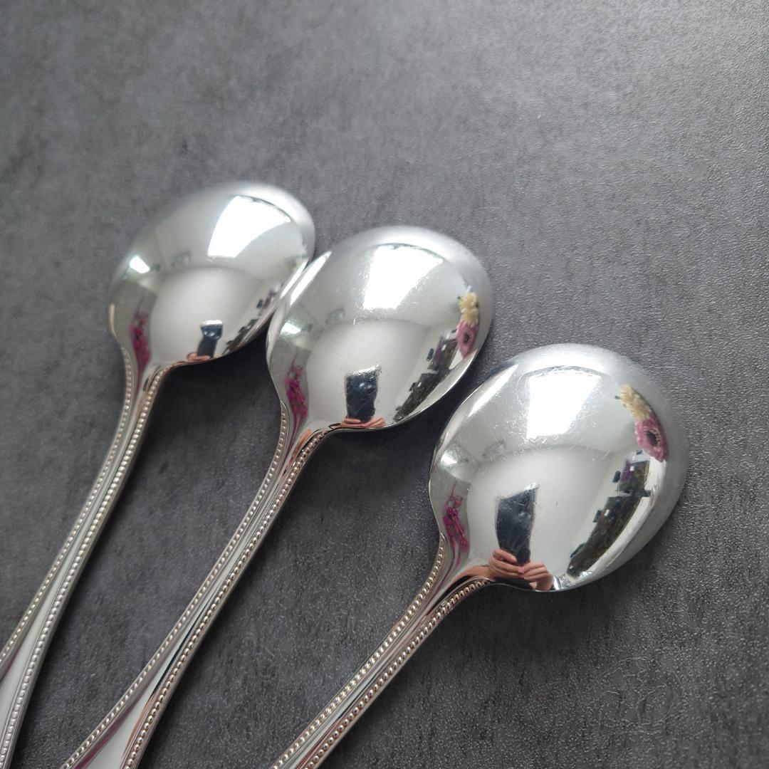 希少 美品 クリストフル パール コンソメスプーン 3点