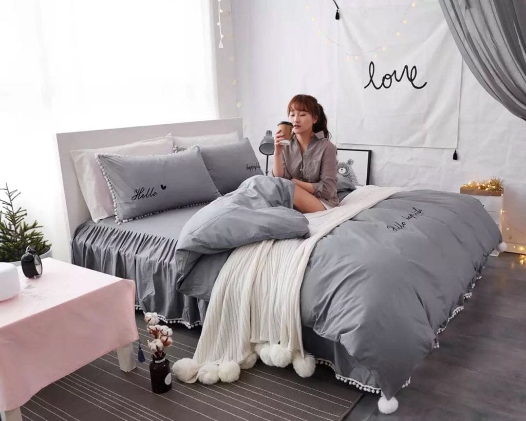 グレー ダブルカバーセット メッセージ入り